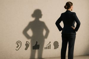 A leader figure casting a shadow