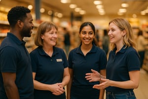 A huddle of retail colleagues