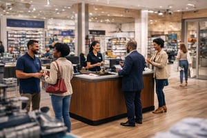Customers in a retail store